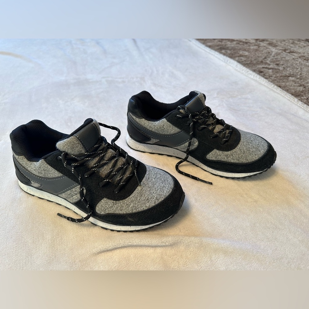 Kids Black & Gray Sneakers